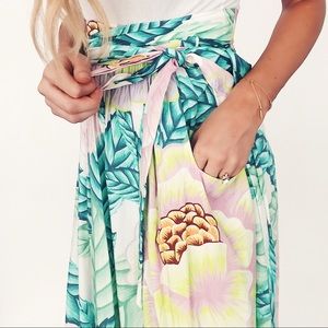 Mara Hoffman Floral Midi Skirt with pockets